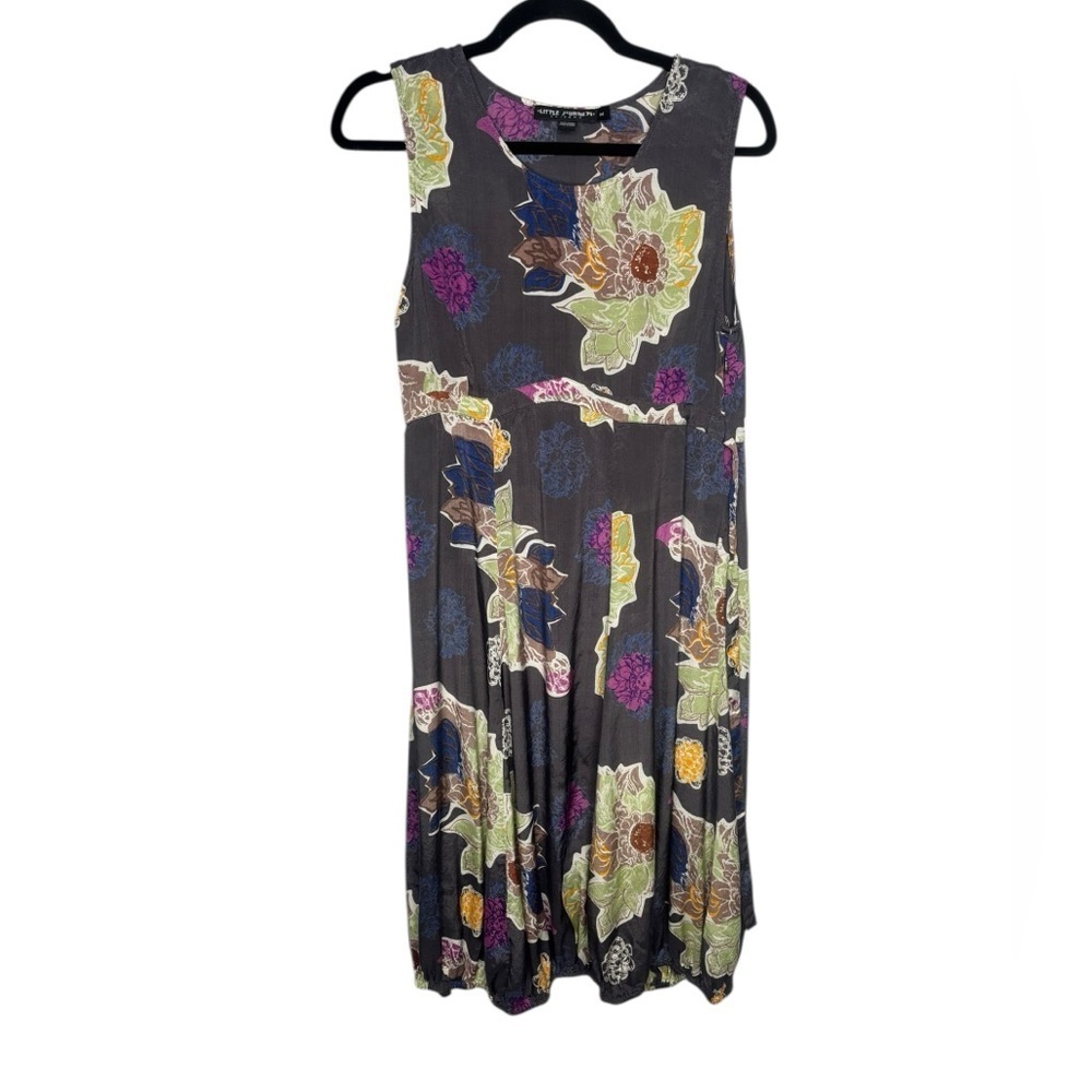 Little Journey Floral Silky Hippie Boho Knee Length Dress Size M